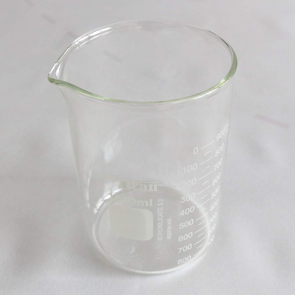 1000ml Borosilicate Glass Lab Beaker Set - 6pcs High Form Scientific Beakers for Chemistry Experiments & Laboratory Use