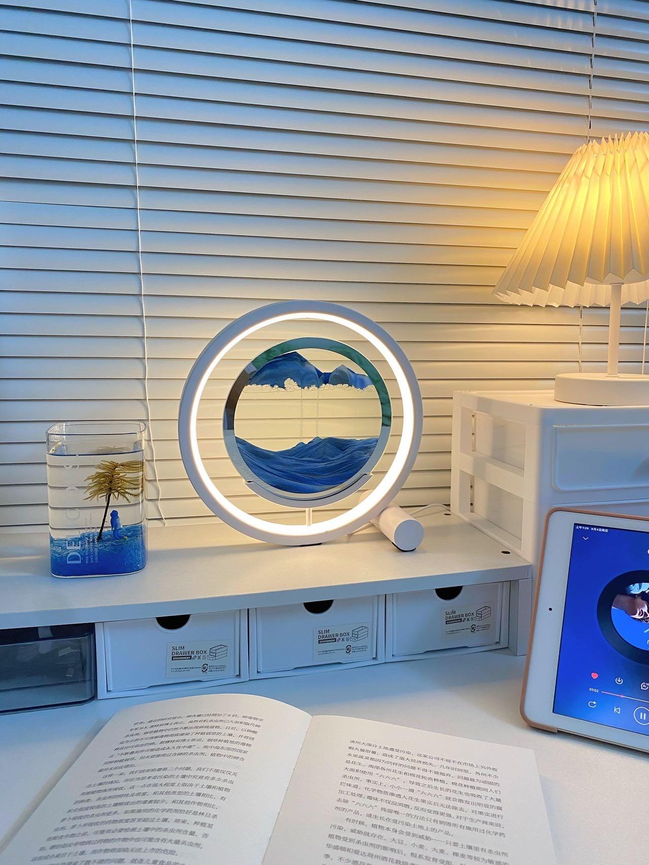 Relaxing Sand Table Lamp - Zen Meditation & Stress Relief Light for Home, Office, Bedroom - Perfect for Yoga, Therapy, and Night Light Use
