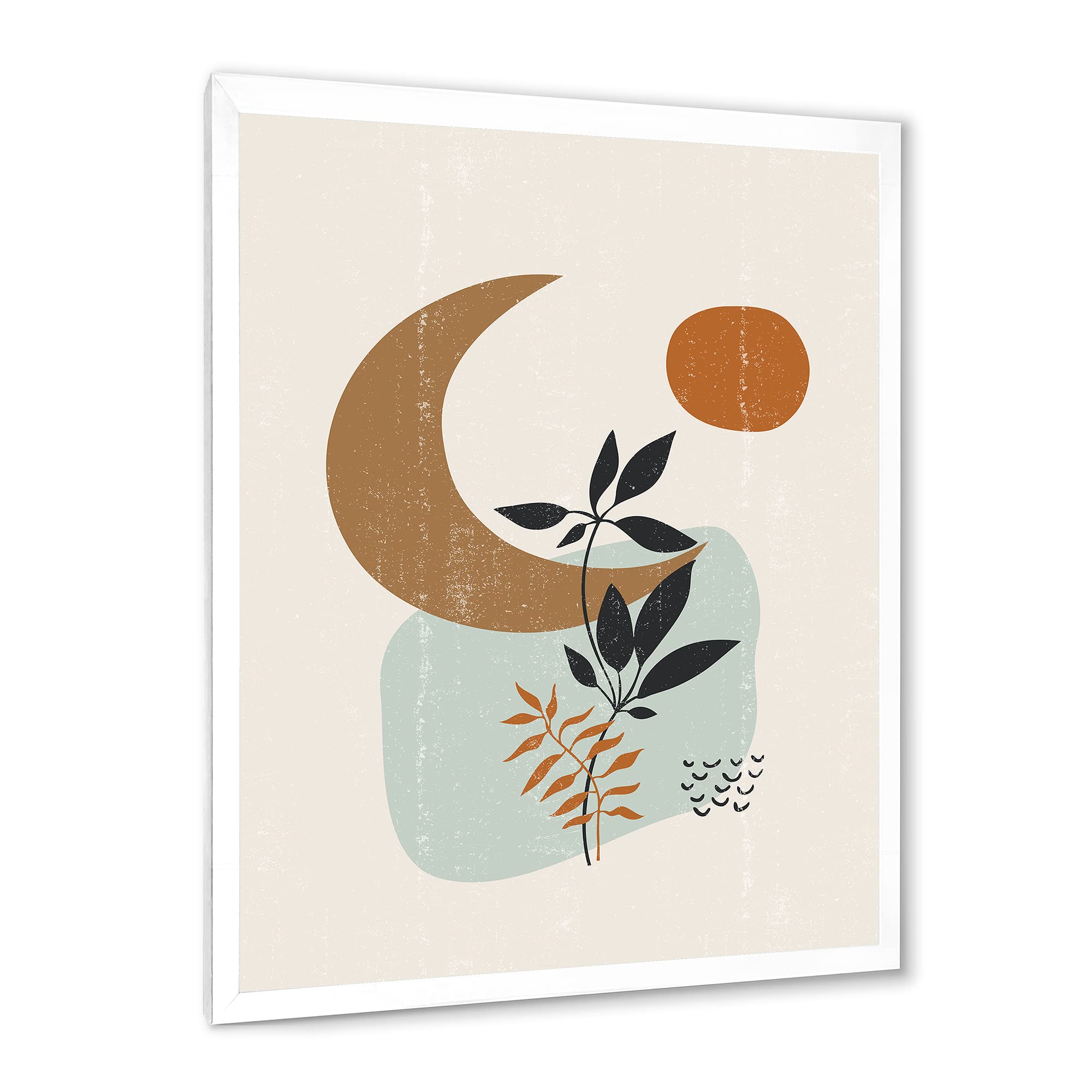 Abstract Sun & Moon Minimalist Framed Wall Art - Modern Home Decor for Living Room, Bedroom & Office