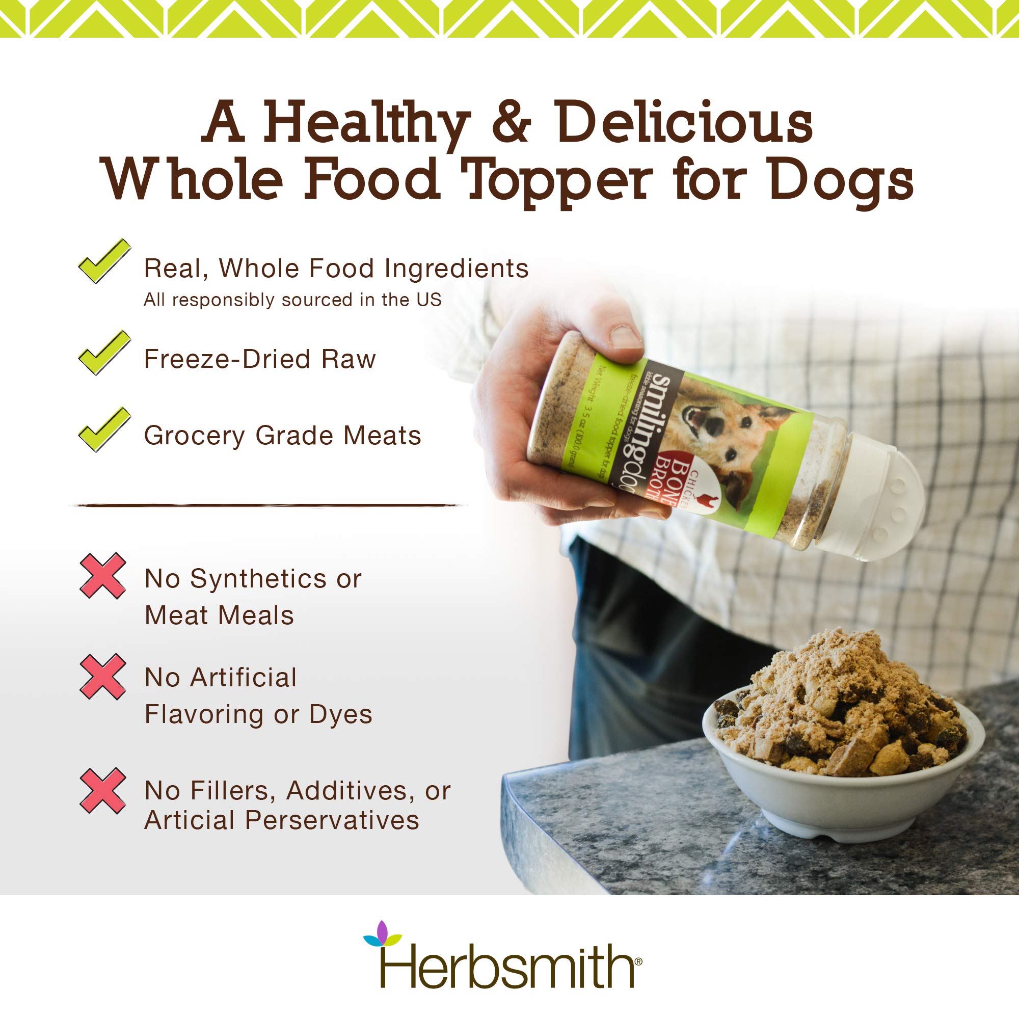 Herbsmith Kibble Seasoning - Freeze Dried Beef Dog Food Topper for Picky Eaters - 4.5oz - Enhance Flavor & Nutrition for Dogs at Mealtime