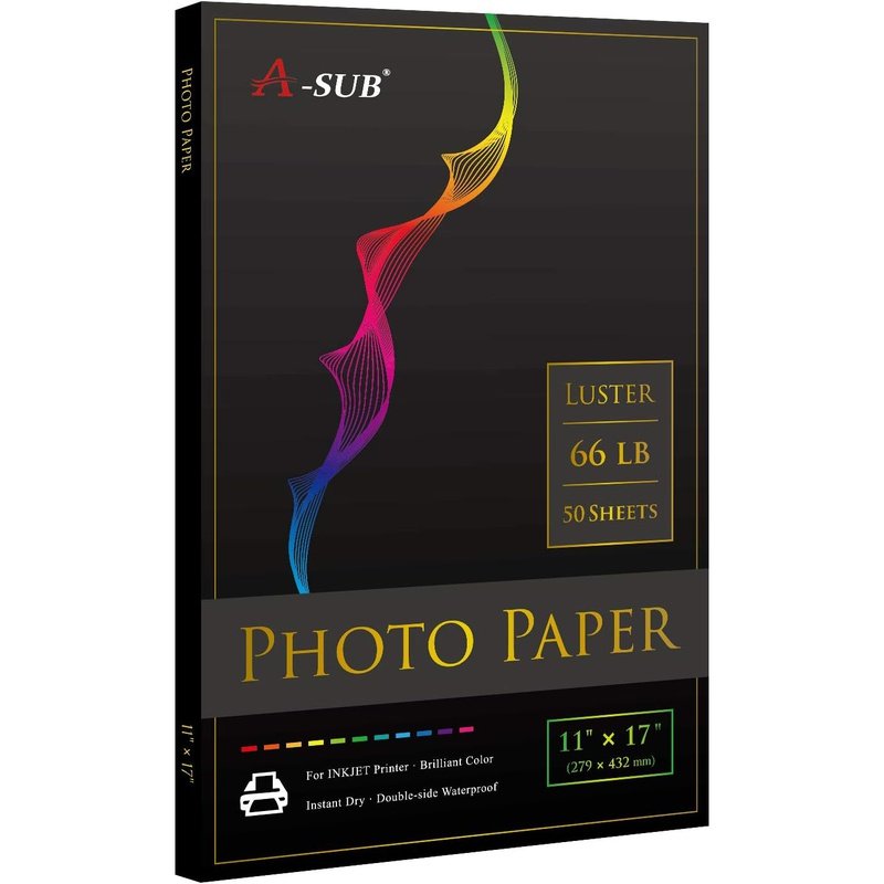 Premium A-SUB Luster Semi-Gloss Inkjet Photo Paper - 50 Sheets for High-Quality Prints | Ideal for Photo Albums, Scrapbooking & Professional Photography