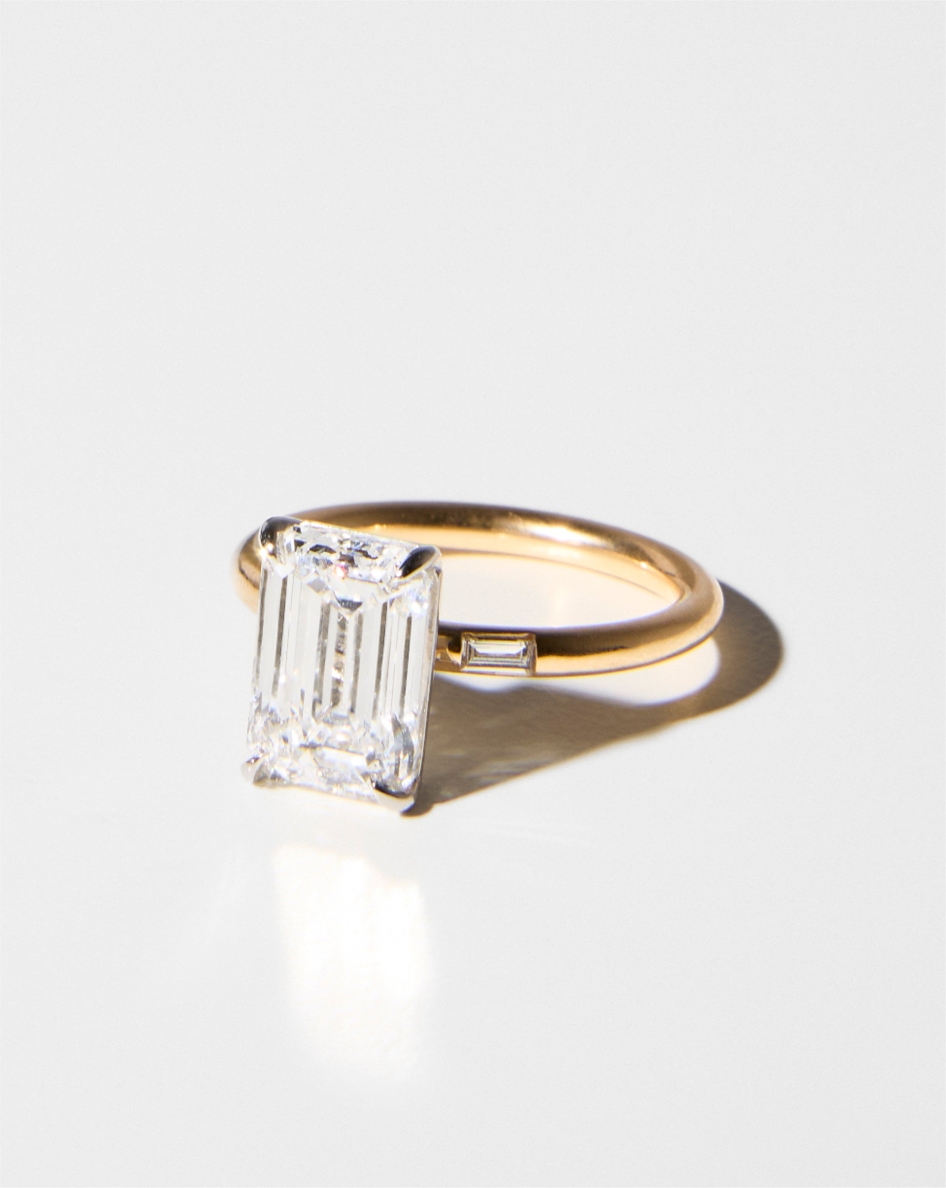 Elegant Cloud Inlay Baguette Ring - Perfect for Weddings, Anniversaries & Special Occasions