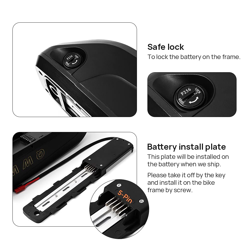 48V 25Ah 13Ah Mini Lithium Battery for 100W-1200W Electric Bike - Fast Charging 2A Charger Included - Perfect for Commuting, Off-Road Adventures & Long-Distance Riding