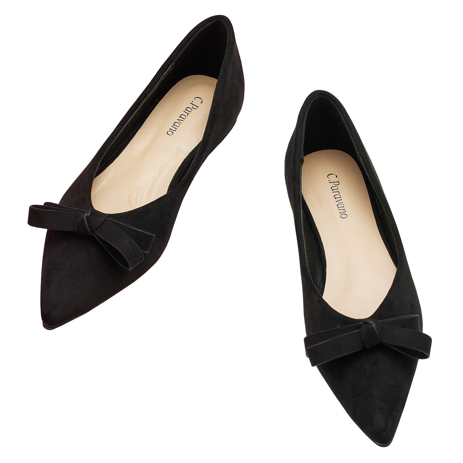C.PARAVANO Women's Pointed Toe Ballet Flats - Slip On Comfortable Dress Shoes for Work, Office & Casual Wear | Elegant Women's Pumps & Flat Shoes for Everyday Use