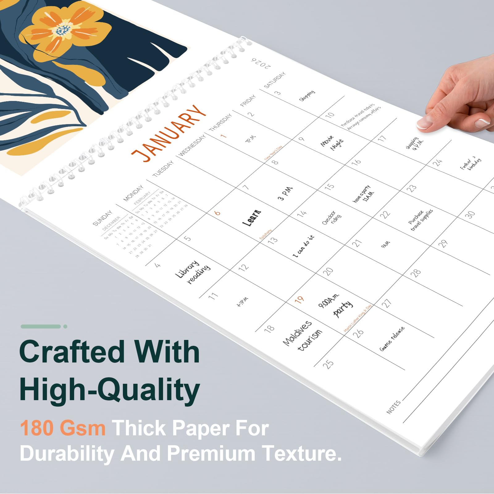 Guasslee 2025-2026 Wall Calendar - 19 Month Vertical Planner (June 2025-December 2026) | 28