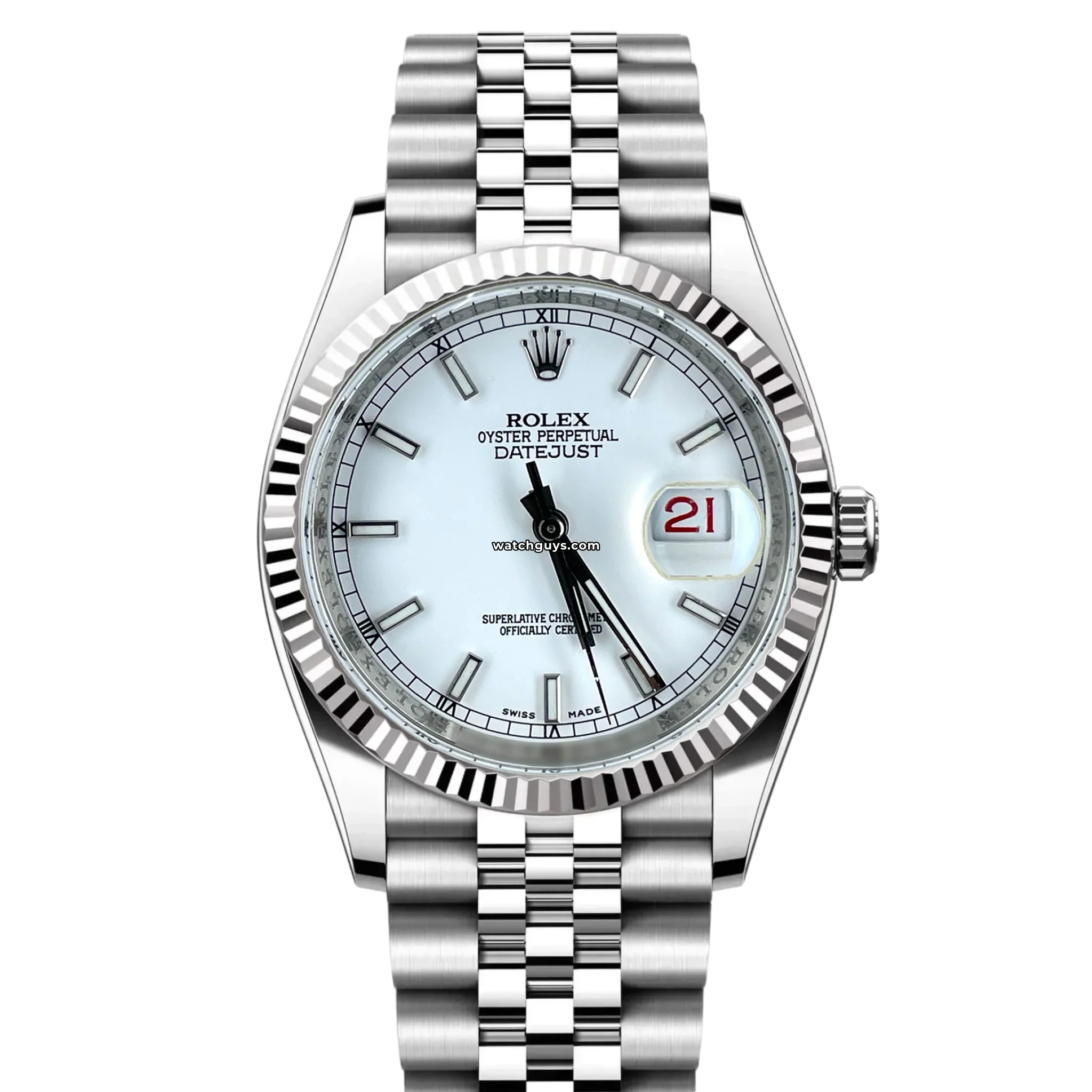 Authentic Rolex Datejust 116234 Men's Watch - 36mm Stainless Steel with White Dial & Jubilee Bracelet - Luxury Dress Watch for Business & Formal Occasions