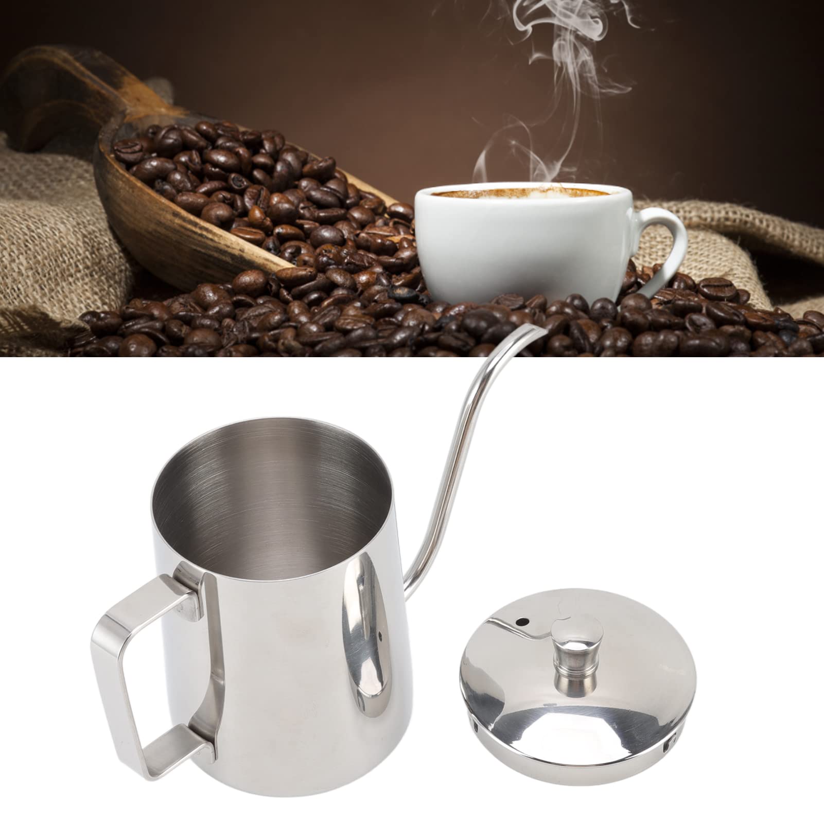 Premium Stainless Steel Pour Over Coffee Kettle - 350ml Mini Gooseneck Kettle with Long Narrow Spout for Precise Drip Coffee Brewing | Perfect for Home Baristas, Coffee Enthusiasts & Specialty Coffee Shops