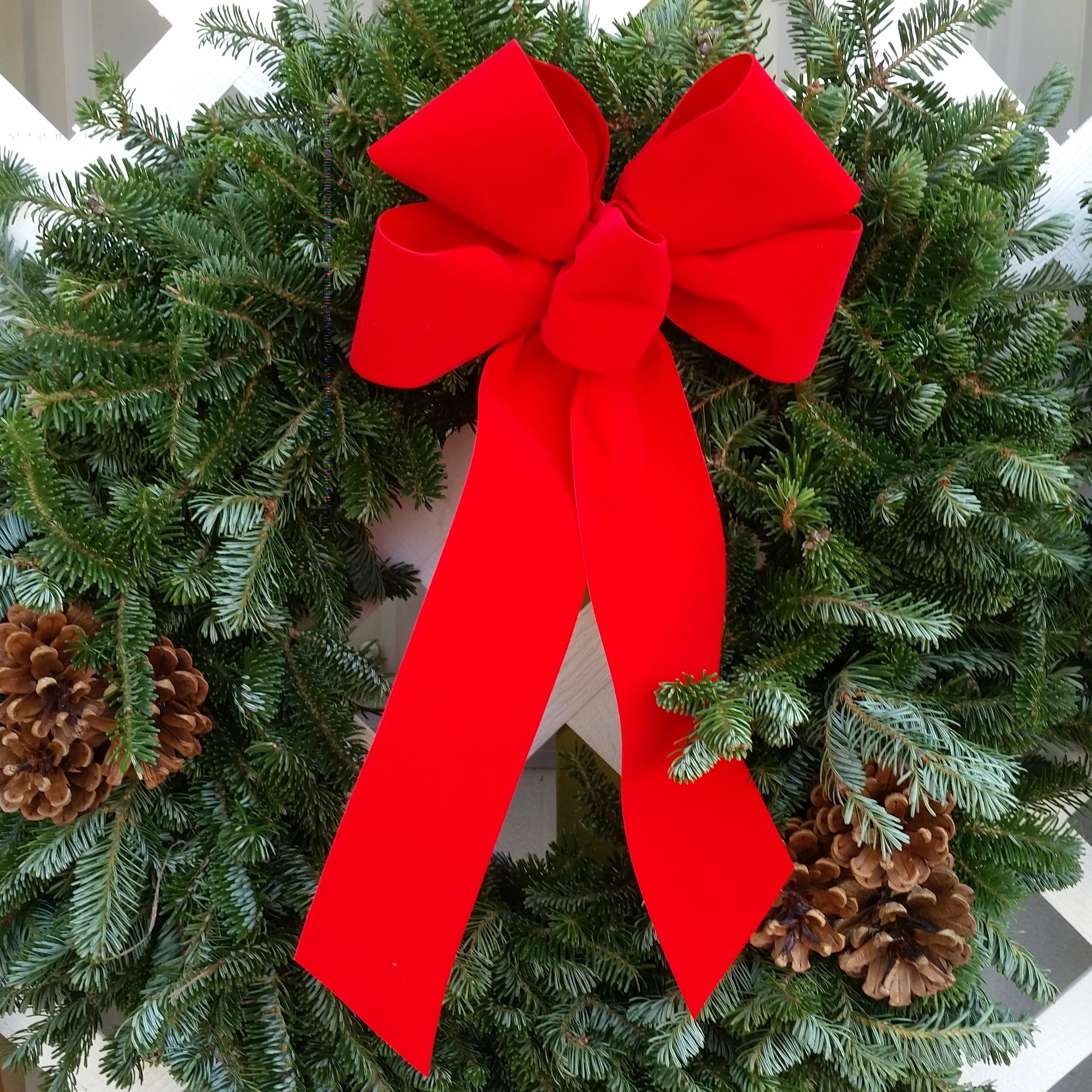 10 x 13 Inch Red Velvet Christmas Bows - 5 Loop Decorative Gift Wrapping Bows for Holiday Presents, Tree Decorations, and Party Favors