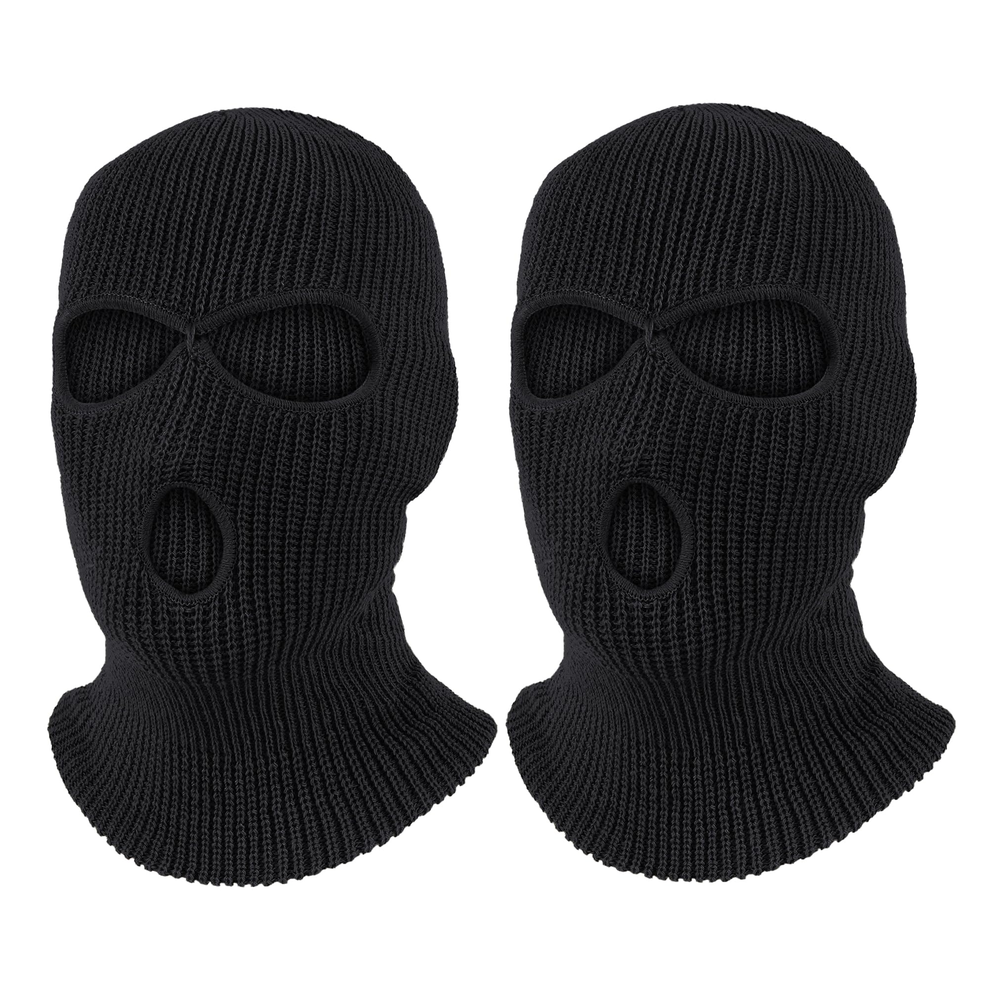Pukavt 3 Hole Winter Knitted Mask - Warm Full Face Cover Balaclava for Skiing, Motorcycle, Snowboarding & Outdoor Activities | Cold Weather Protection for Men & Women