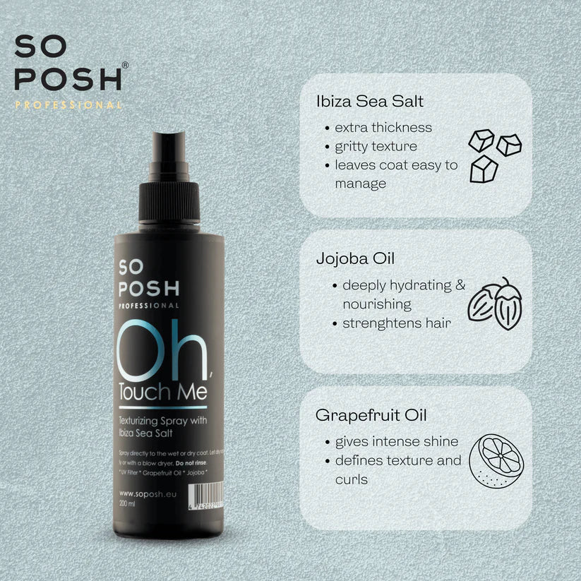 So Posh Oh Touch Me Texturizing Spray for Hair - 200ml/6.76oz Volumizing & Texturizing Hair Spray - Perfect for Beach Waves, Updos & Everyday Volume