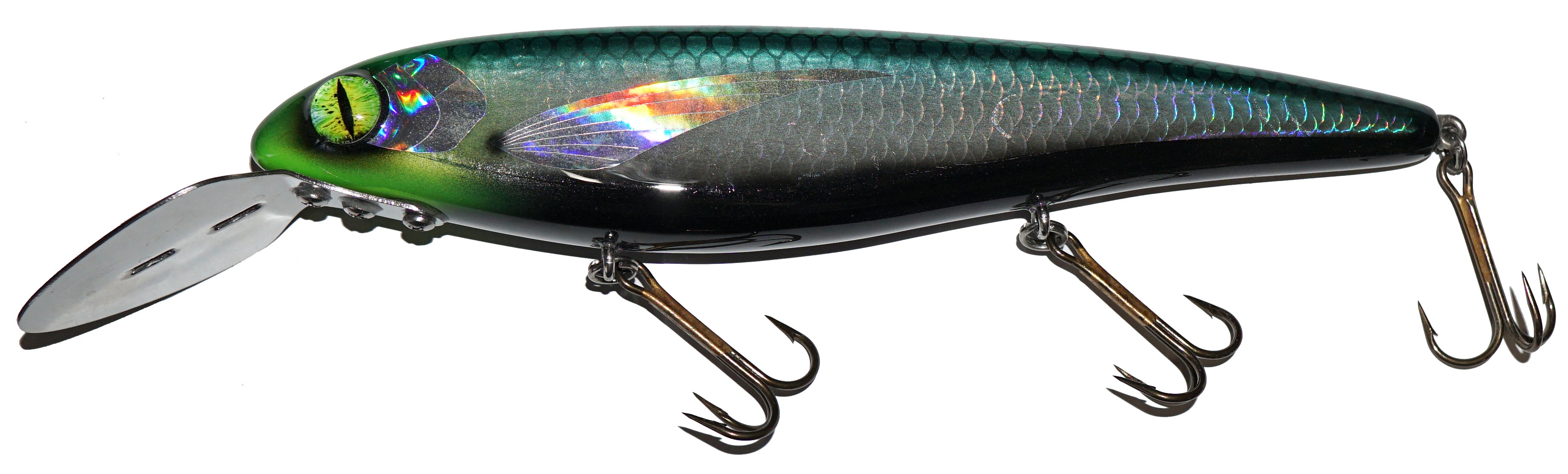 Big Fork Reef Digger Black Mamba Holo 12 Crankbait Fishing Lure - Premium Bass Fishing Bait for Freshwater & Saltwater - Perfect for Deep Diving, Trolling, and Casting Techniques