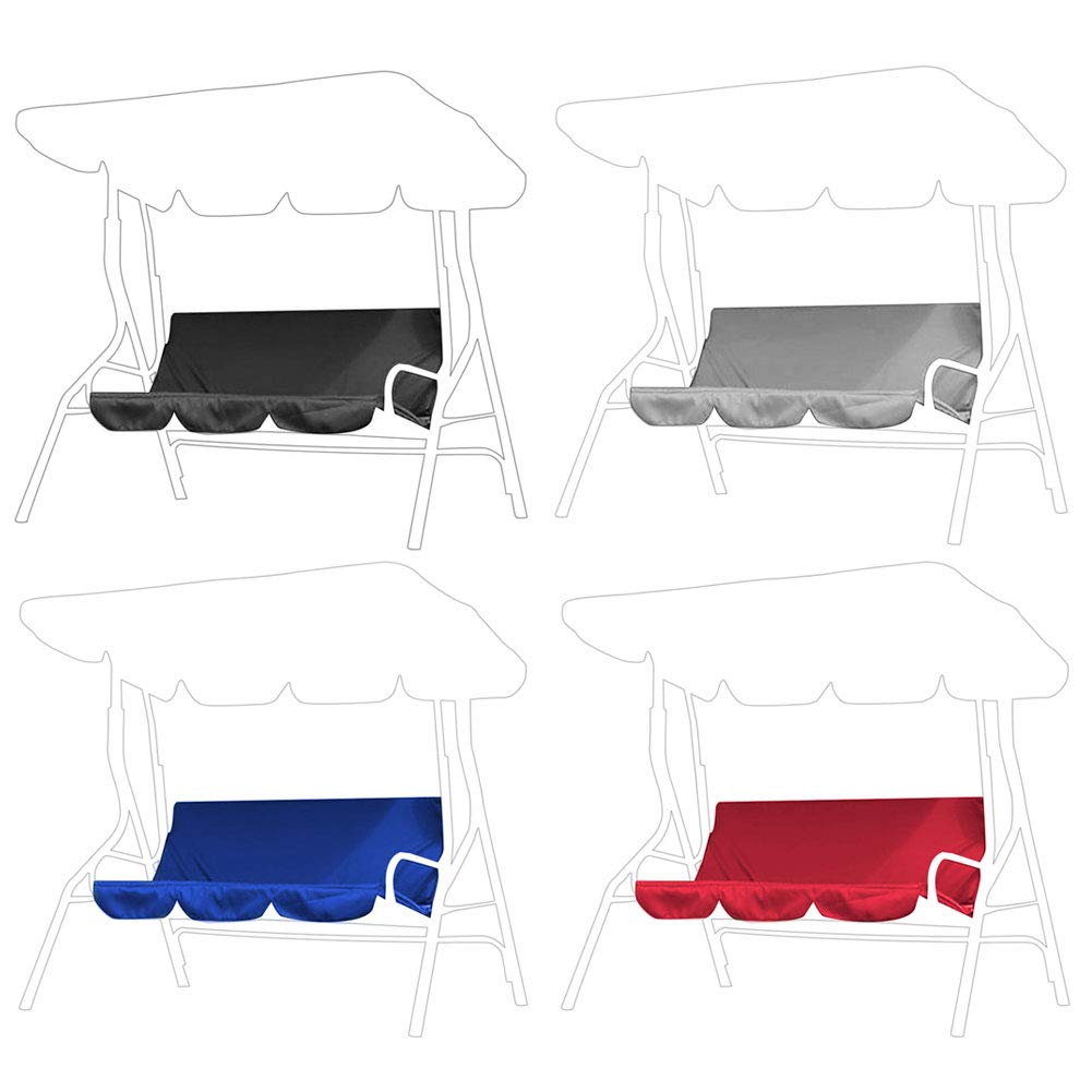 3-Seat Swing Chair Cushion Cover - 59.1x19.7x3.9 Inch Waterproof Polyester Taffeta Outdoor Swing Seat Cover for Garden, Patio, Courtyard (Black) - Perfect for Porch Swings, Backyard Lounging & Outdoor Relaxation