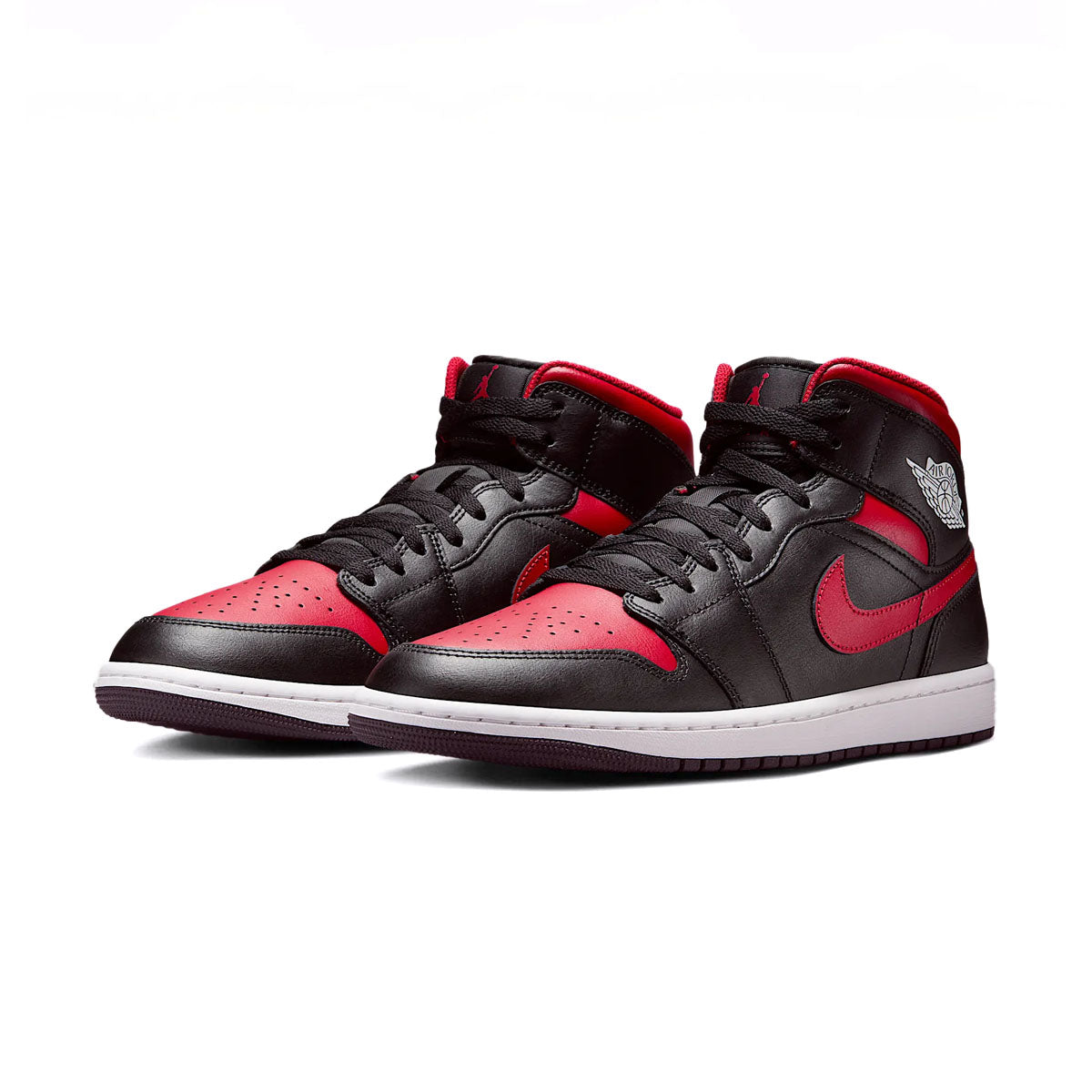 Air Jordan 1 Mid 'Bred' Basketball Shoes - Men's High-Top Sneakers for Streetwear & Casual Wear | Perfect for Basketball, Gym & Everyday Fashion