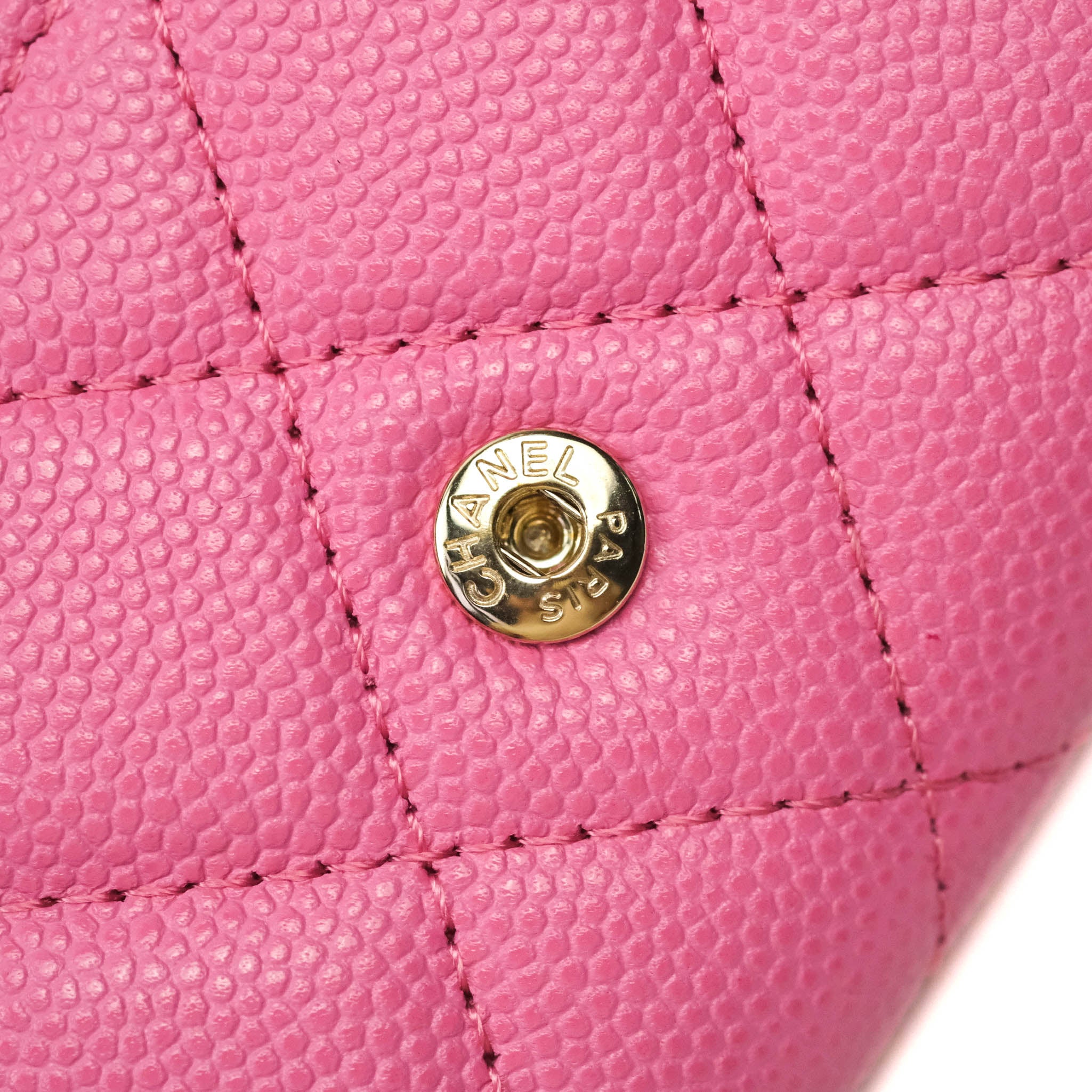 Chanel Caviar Quilted Flap Card Holder in Pink with Gold Hardware - Luxury Compact Wallet for Women, Perfect for Everyday Use & Special Occasions