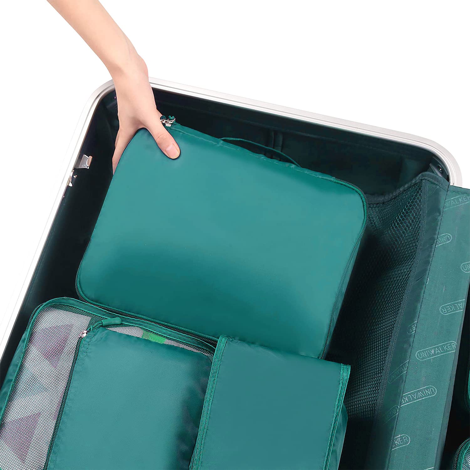 BAGAIL 8-Piece Packing Cubes Set - Travel Luggage Organizers for Suitcases, Carry-Ons & Backpacks (Aqua Blue) - Perfect for Business Trips, Vacations & Weekend Getaways