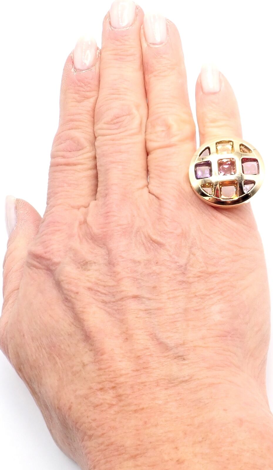 Authentic Cartier Pasha 18k Yellow Gold Ring with Amethyst, Citrine, Garnet & Tourmaline Gemstones | Luxury Jewelry for Women, Gift for Anniversary, Wedding & Special Occasions