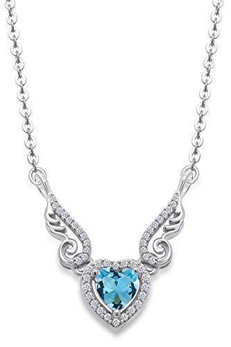 white-gold-plated-silver : Aquamarine