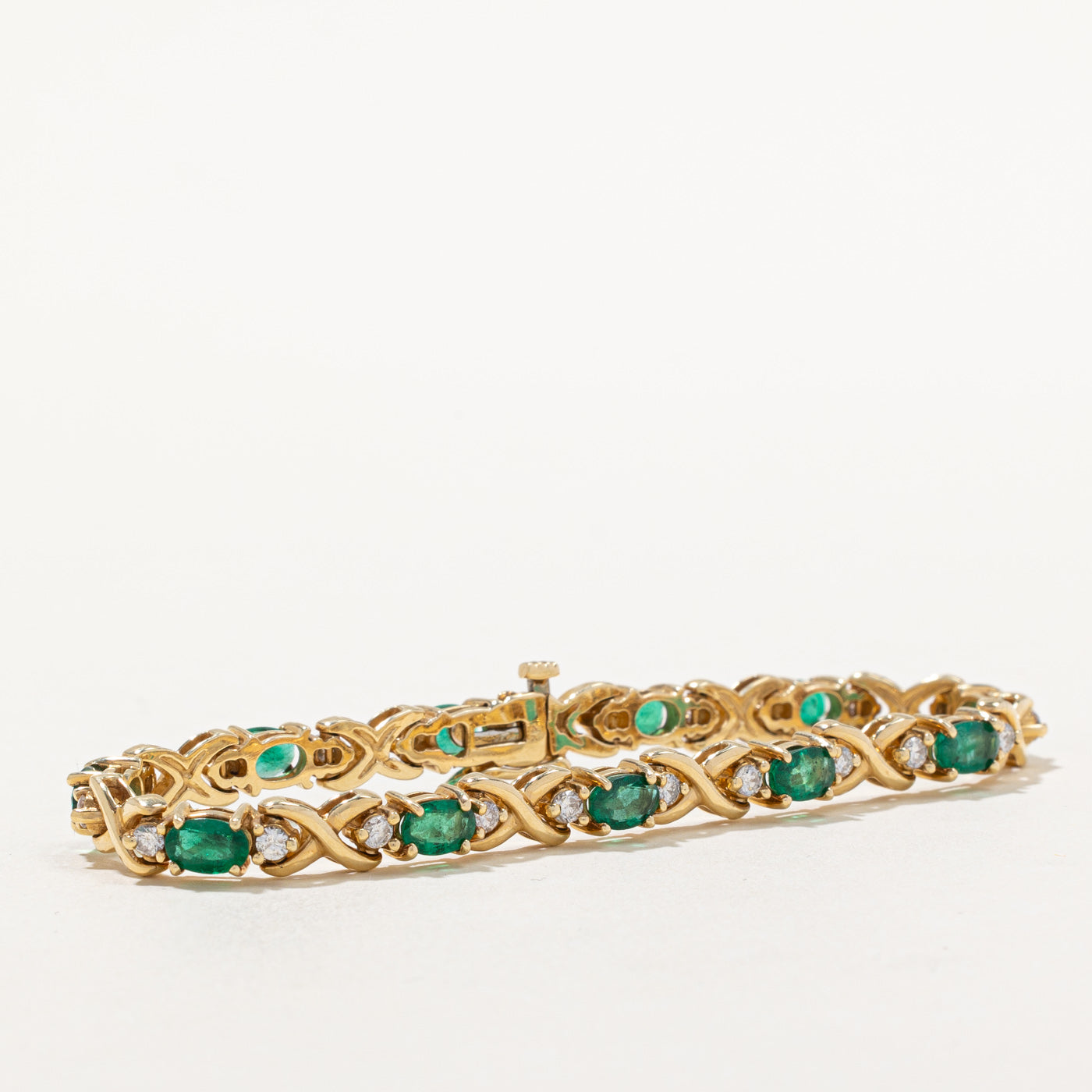 Emerald & Diamond Bracelet - 4.50ctw Gemstones & 1.05ctw Diamonds | 7-Inch Adjustable Luxury Jewelry for Women | Perfect for Weddings, Anniversaries & Special Occasions