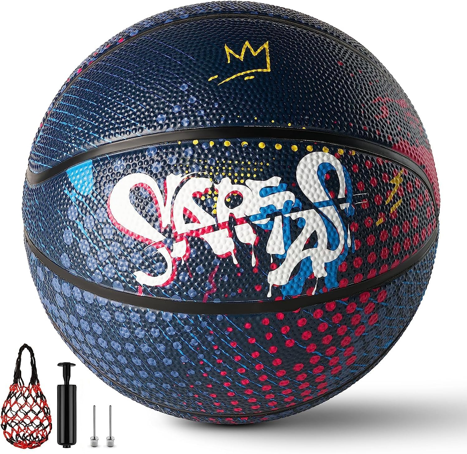 Kids Basketball Size 3 - Indoor/Outdoor Rubber Ball with Pump for Boys & Girls - Perfect for Playground & Backyard Games