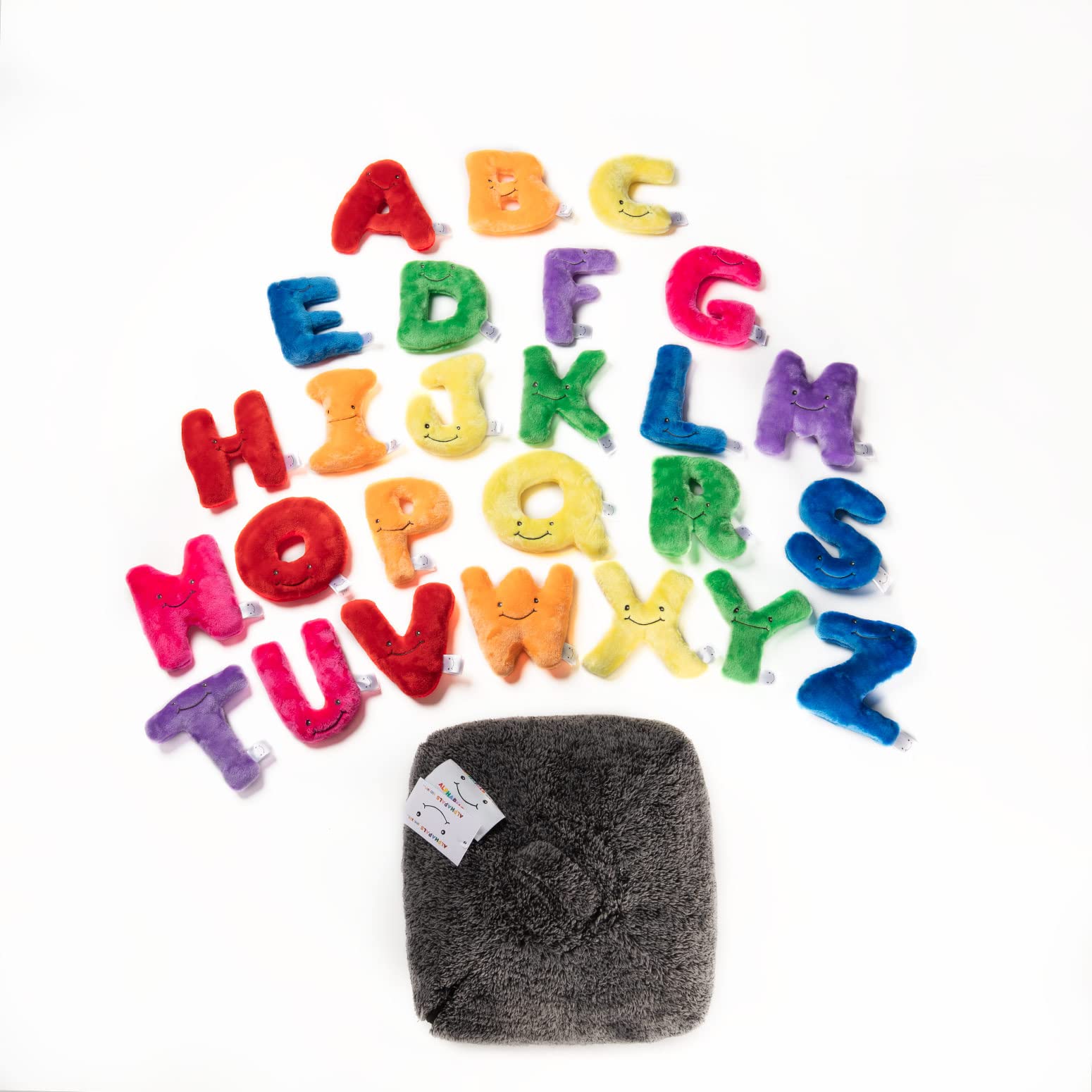 Educational Alphabet Plush Toys - 26 Piece Rainbow ABC Letters Set with Storage Bag, Soft Stuffed Learning Letters for Kids Ages 3-5 - Perfect for Preschool Learning, Language Development & Birthday Gifts | Great for Classroom, Homeschooling & Playroom Decor
