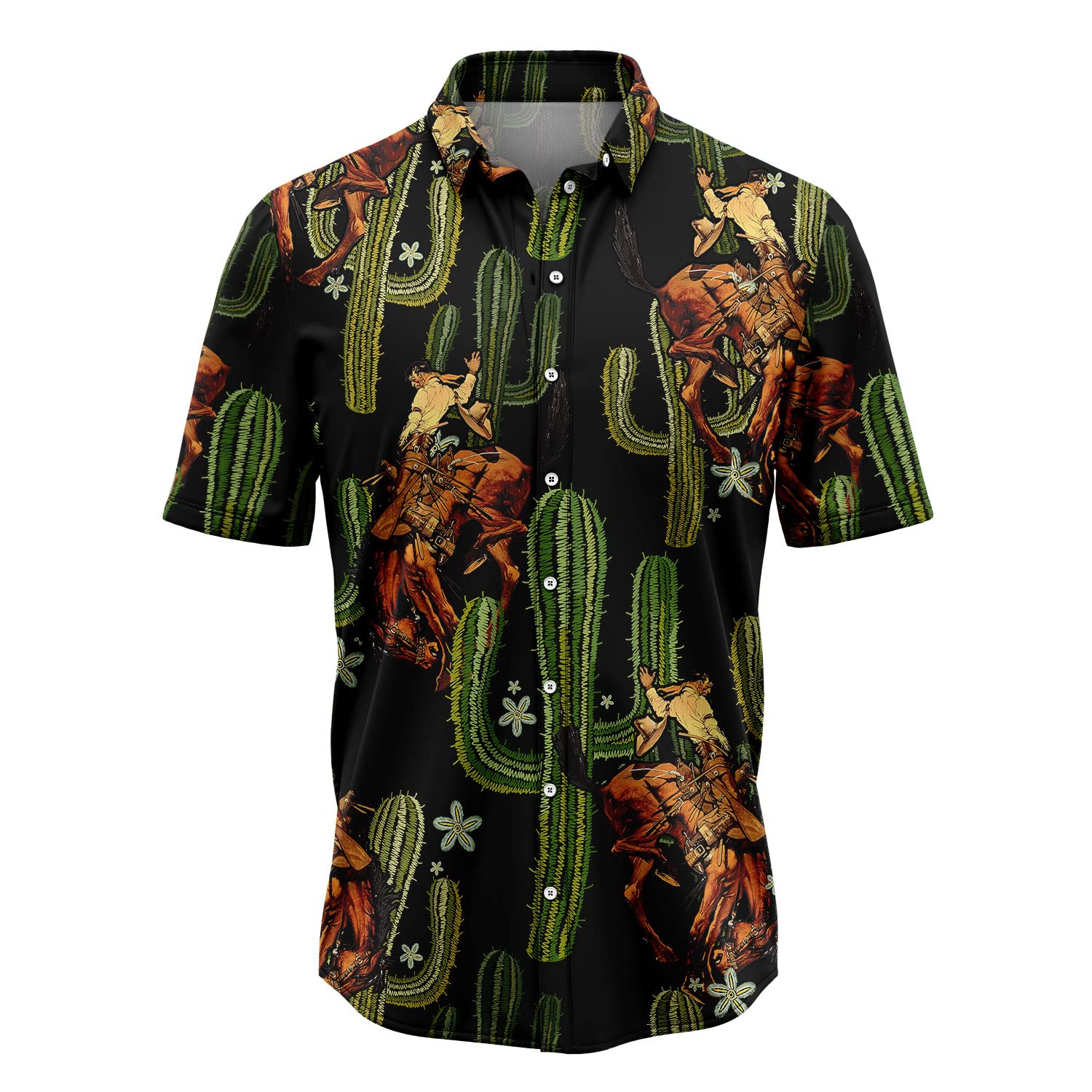 Stylish Men's Cowboy Shirts - Short Sleeve Western Shirts for Rodeo & Horse Riding | Perfect for Country Music Festivals & Outdoor Adventures