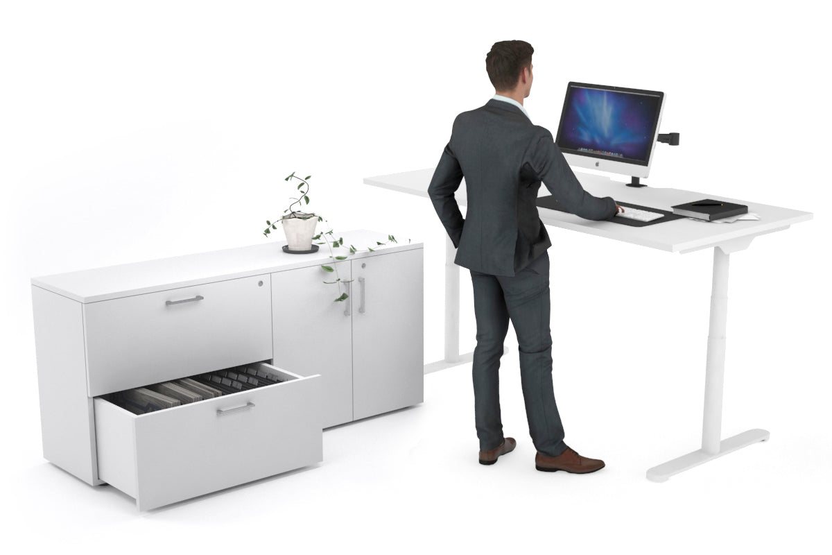 Flexi Premium Height Adjustable Standing Desk - 1800L x 800W Electric Sit Stand Workstation with Cable Management for Home Office & Executive Settings | Ergonomic Workspace Solution for Productivity & Comfort