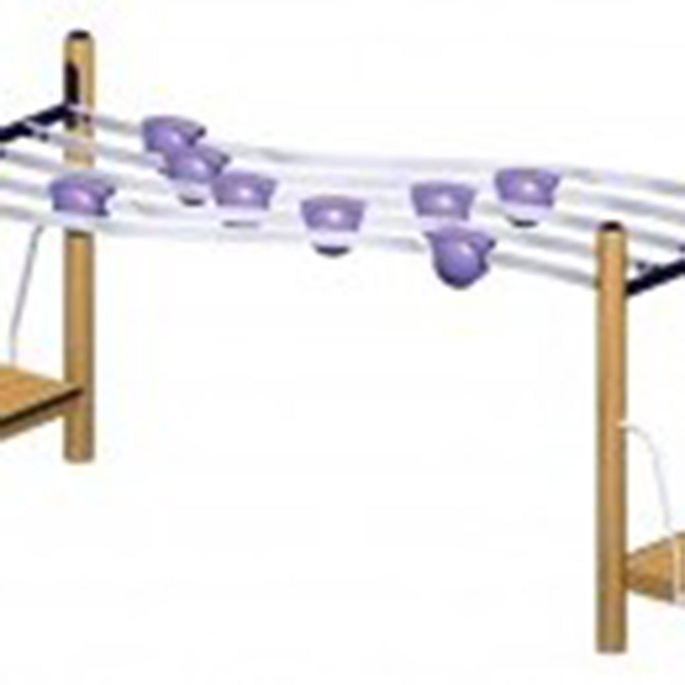 SkyGame Overhead 3 Rail Track Ride - Kids Indoor Playground Equipment for Ages 5-12 | Upper Body Strength Training & Fun Challenge for Home, Backyard, or School Gym