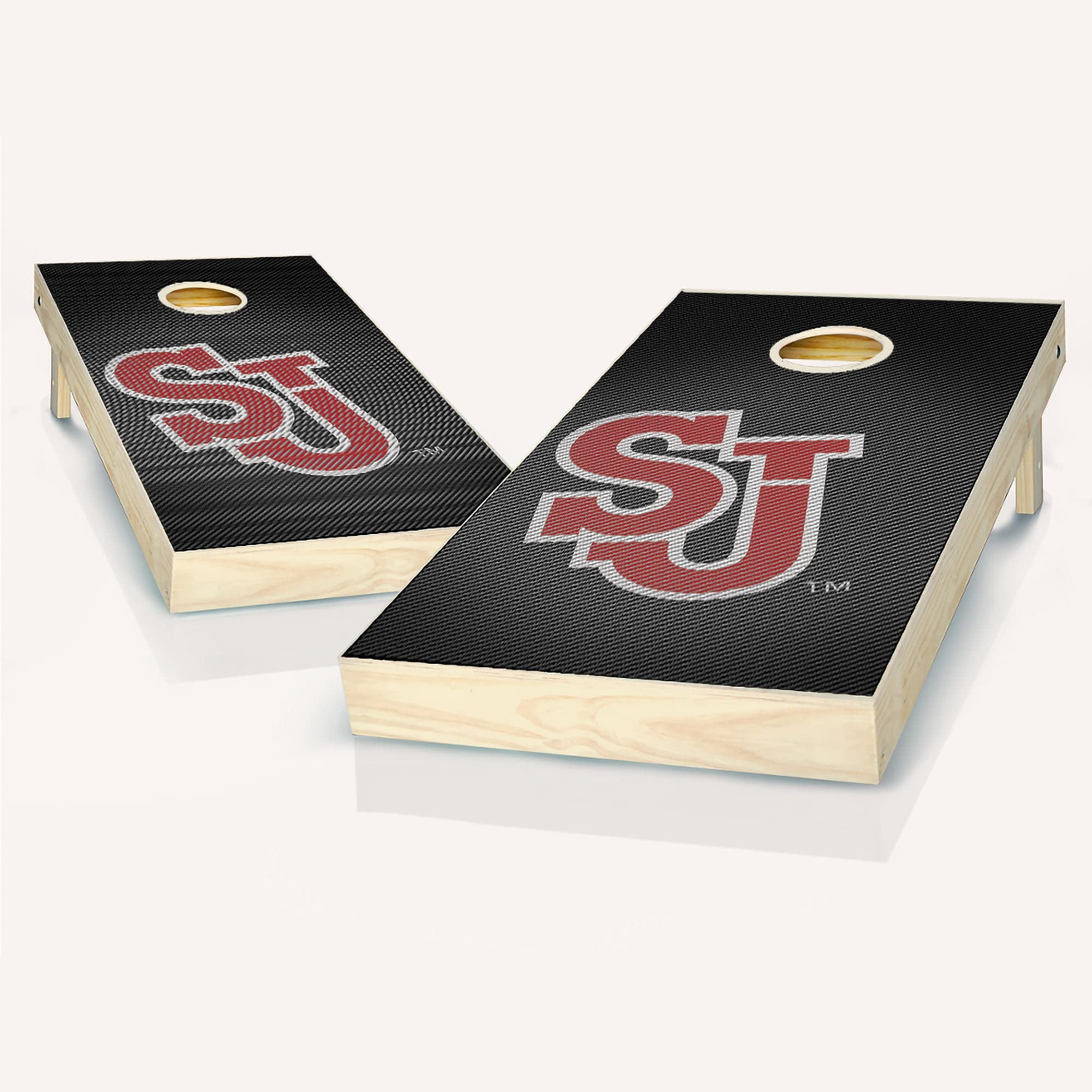 Premium St. Johns Slanted Cornhole Boards Set - 2 Regulation-Size Boards & 8 Custom Team Logo Bean Bags - Outdoor Lawn Games for Backyard, Tailgating, and Parties