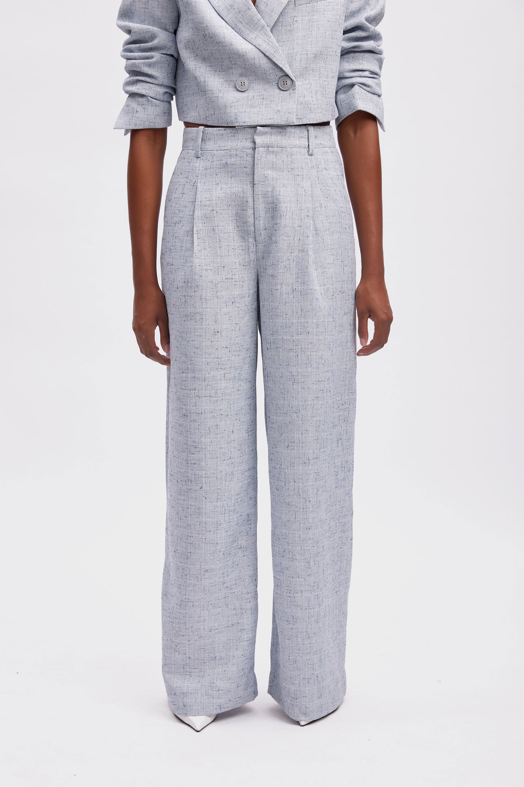 Gestuz Giselly Women's High-Waisted Melange Pants - Stylish & Comfortable Trousers for Work, Travel & Casual Wear