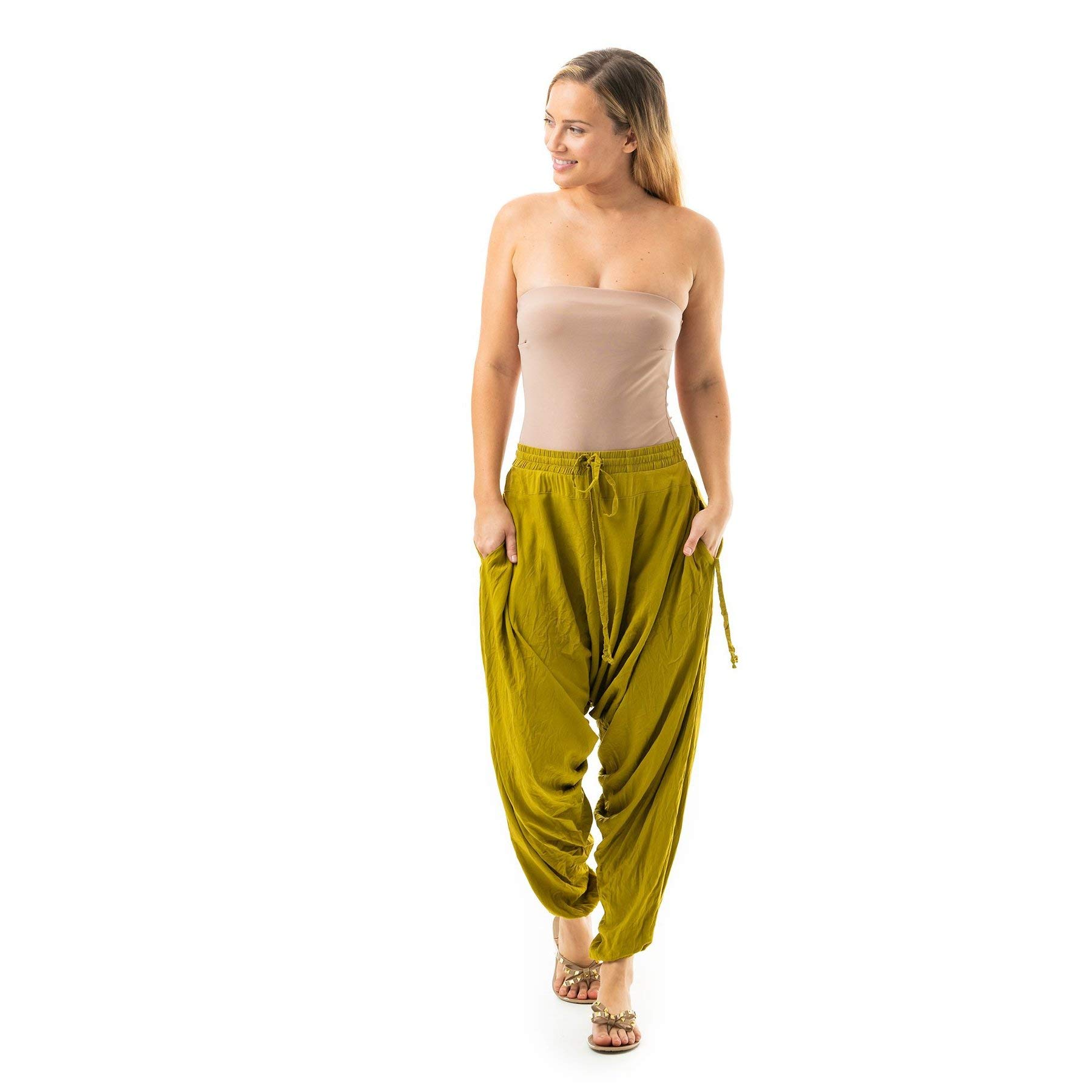 Boho Harem Pants for Women - Loose Lightweight Cotton Summer Pants with Pockets | Casual Beachwear, Yoga & Lounge Pants | Perfect for Travel, Vacation & Relaxation