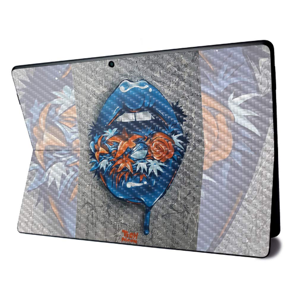 Premium Carbon Fiber Skin for Microsoft Surface Pro X - Blue Lips Design | Textured Finish for Enhanced Grip | Easy to Apply & Remove | Made in USA | Perfect for Work, Travel & Everyday Protection
