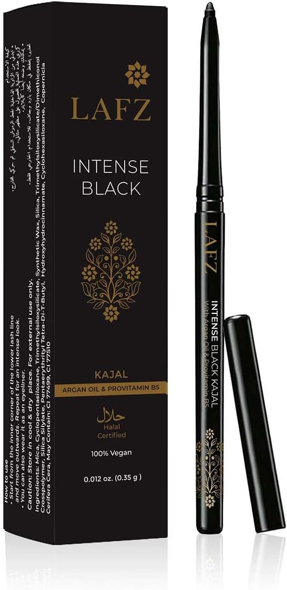 Lafz Intense Black Kajal Eyeliner - 0.35g Smudge-Proof & Long-Lasting for Dramatic Eye Makeup | Perfect for Daily Wear, Parties & Special Occasions