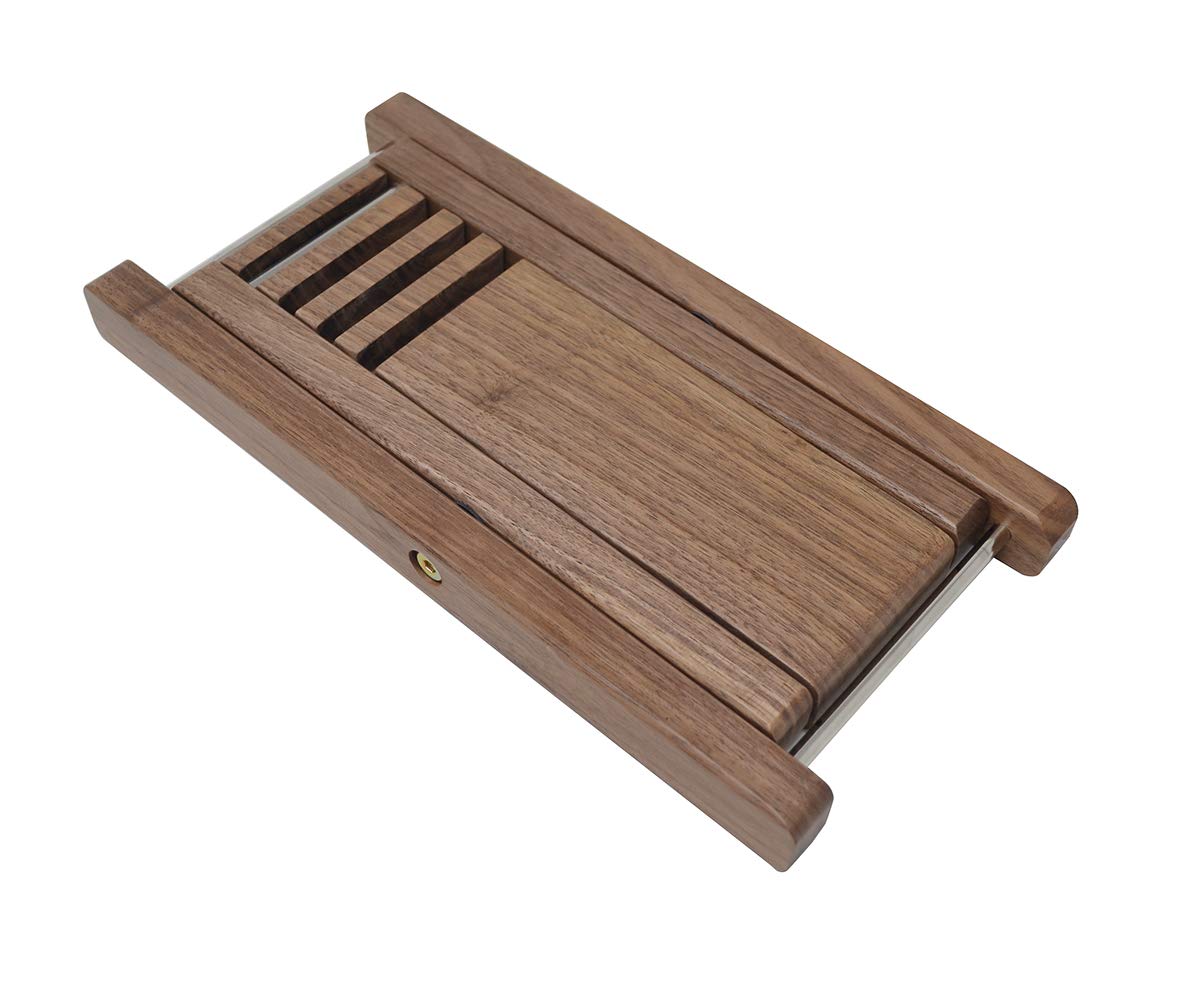 Premium Black Walnut Solid Wood Guitar Foot Stool - 4-Level Adjustable Folding Footrest for Classical & Acoustic Guitar Players - Perfect for Practice, Performances & Home Studio Use