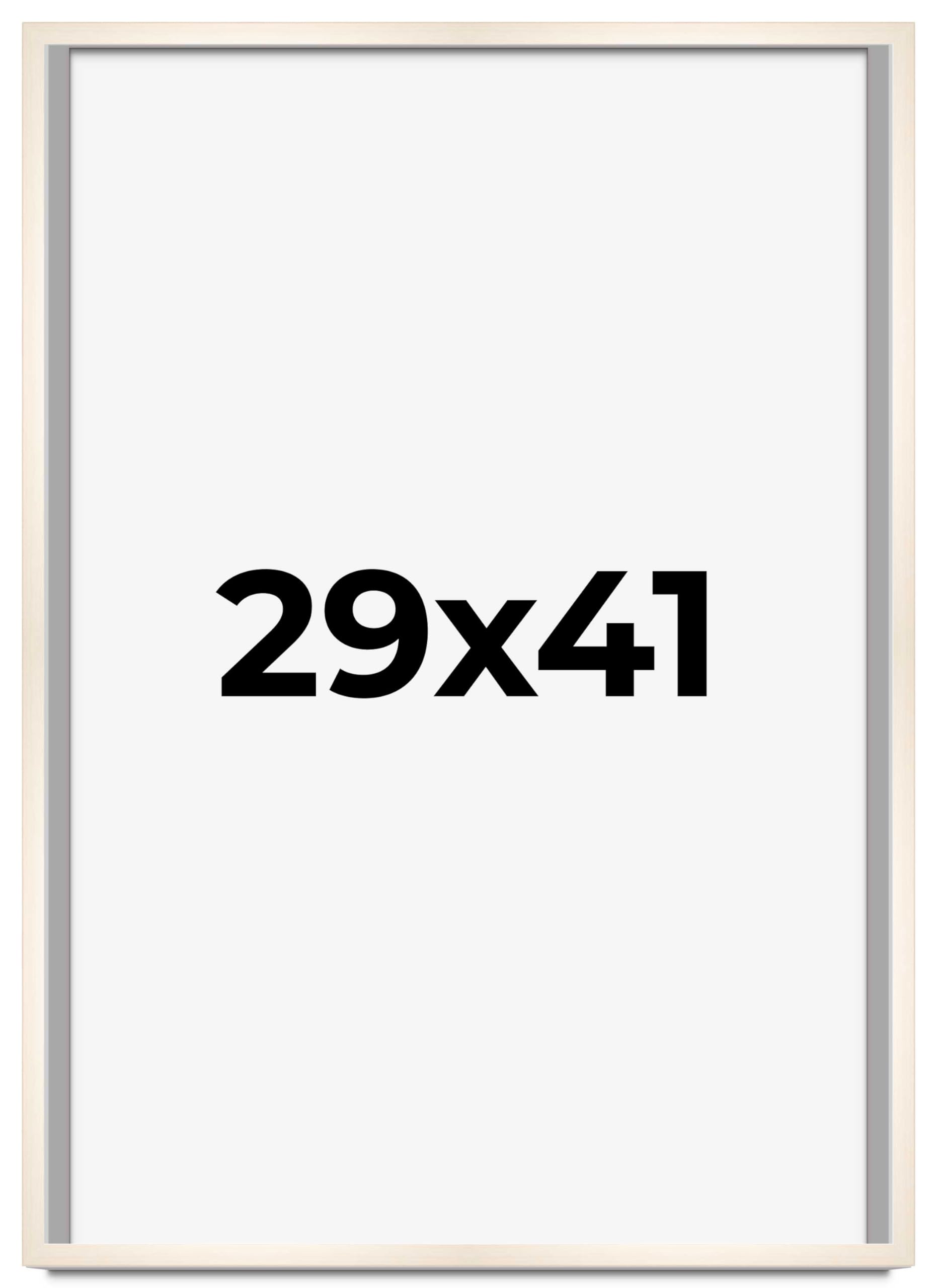 CountryArtHouse 29x41 Inch Whitewashed Solid Wood Picture Frame - 0.8125 Inch Moulding Width with UV Acrylic Plexiglass, Acid-Free Foam Backing & Hanging Hardware - Perfect for Wall Art, Family Photos & Home Decor