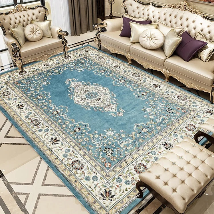 Handmade Traditional Persian Turquoise Luxury Rug - Vintage Oriental Area Rug for Living Room, Bedroom & Home Decor