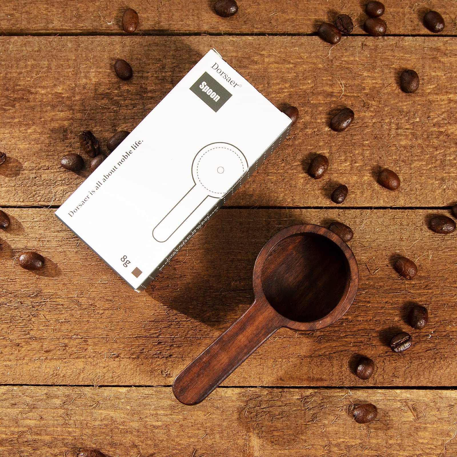 Long Wooden Scoop for Canisters - Measuring Spoon for Coffee Beans, Ground Coffee, Protein Powder, Spices, Tea & Bath Salts | Perfect for Kitchen, Coffee Bar & DIY Projects
