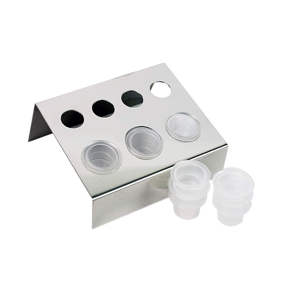 Premium Stainless Steel Ink Cup Tray with 7 Holes - Durable Pigment Cup Holder for Tattoo Artists & Airbrush Painting - Perfect for Ink Organization in Tattoo Studios & Art Workshops