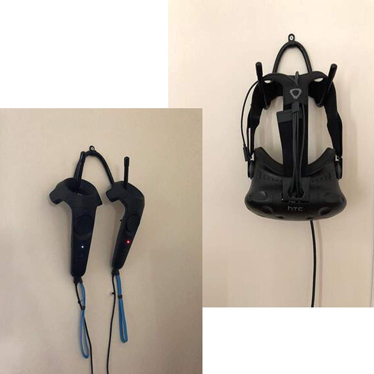 Wall Mount Headphone Holder & Controller Rack (2-Pack) - Gaming & Office Use