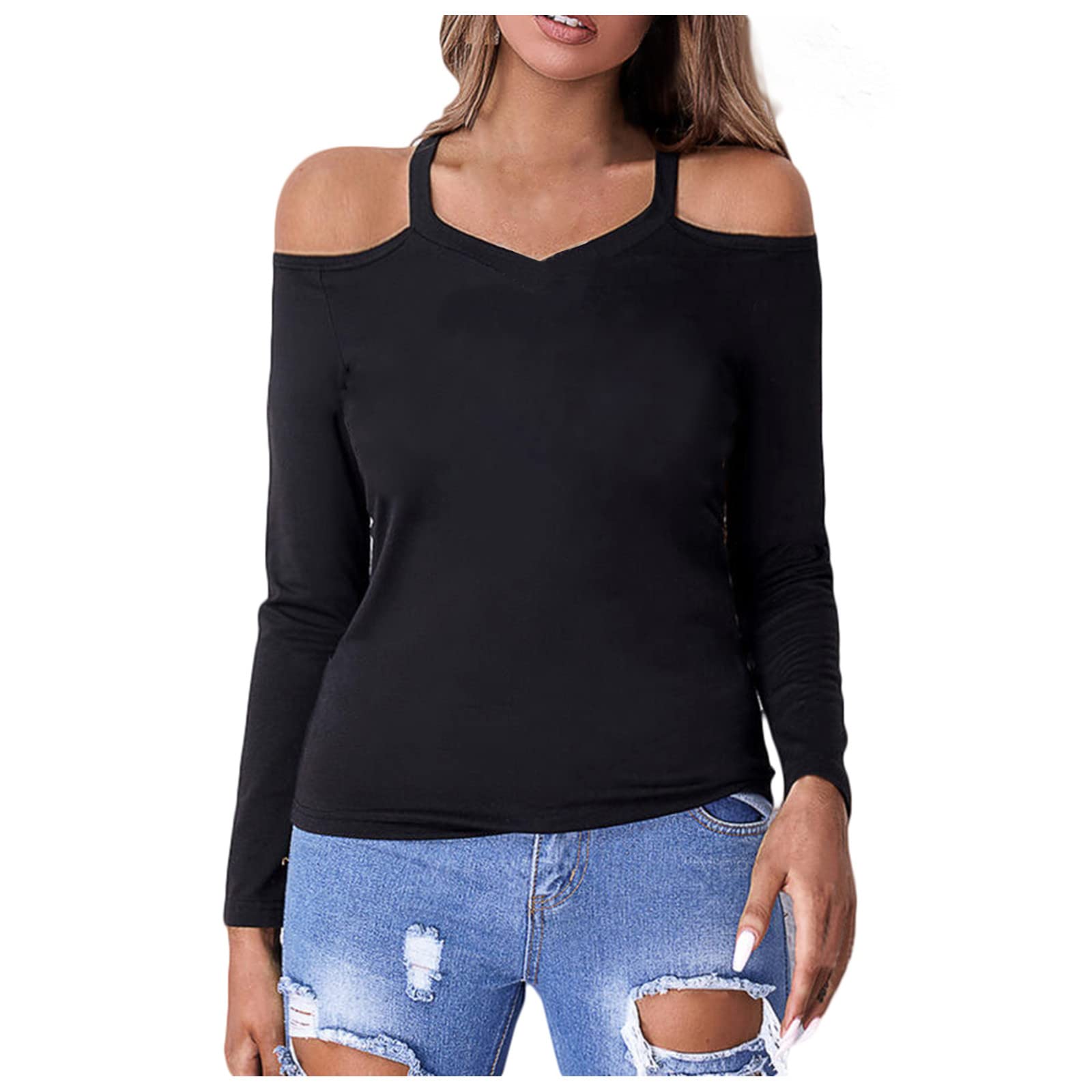 Women's Long Sleeve T-Shirts - Green Solid Color Blouse for Autumn/Winter & Summer Workwear - Office, Casual, Layering Outfits