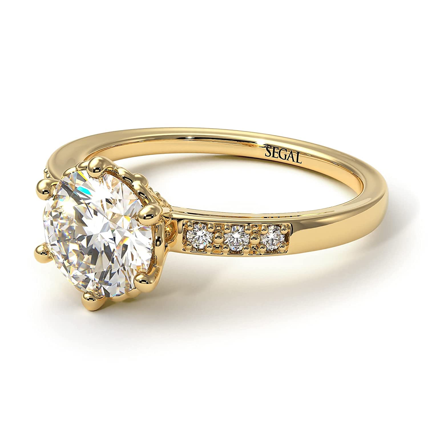Classic 18K-14K Gold Engagement Ring with Lab-Created White Diamond | Vintage Style Wedding Band for Proposals, Anniversaries & Special Occasions - Olivia Collection