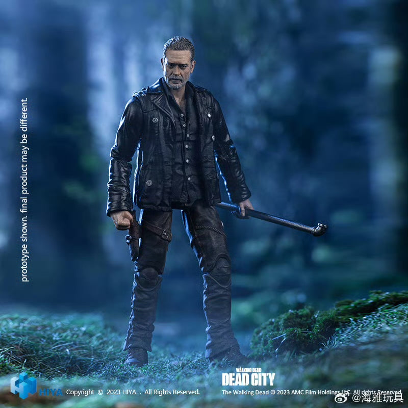 1/18 Scale HIYA 4-Inch Action Figure - The Walking Dead: Dead City Negan Collectible Toy - Perfect for Display, Gifts & Fans of Zombie Apocalypse Series