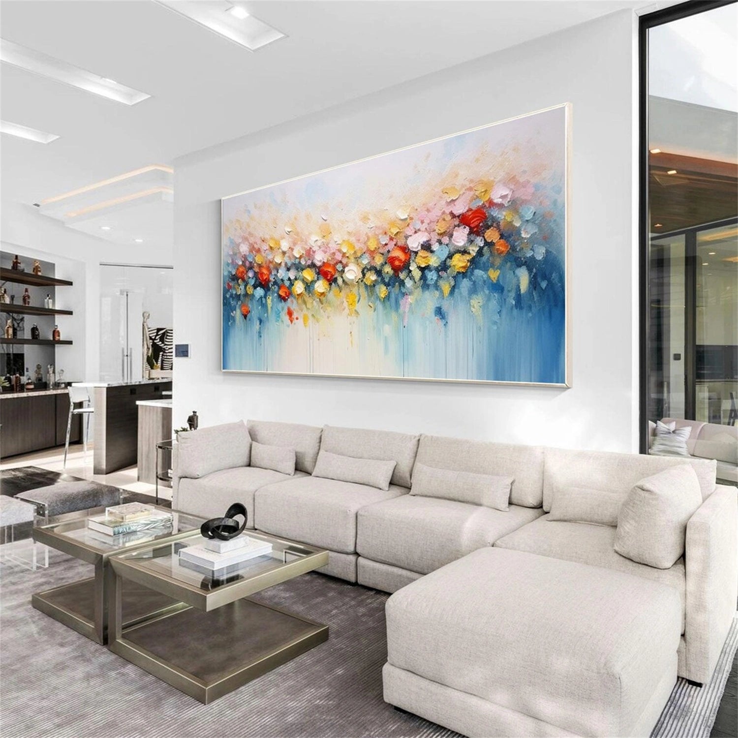 Beautiful Flower and Tree Painting - #FT160 Wall Art for Home Decor, Living Room, Bedroom & Office