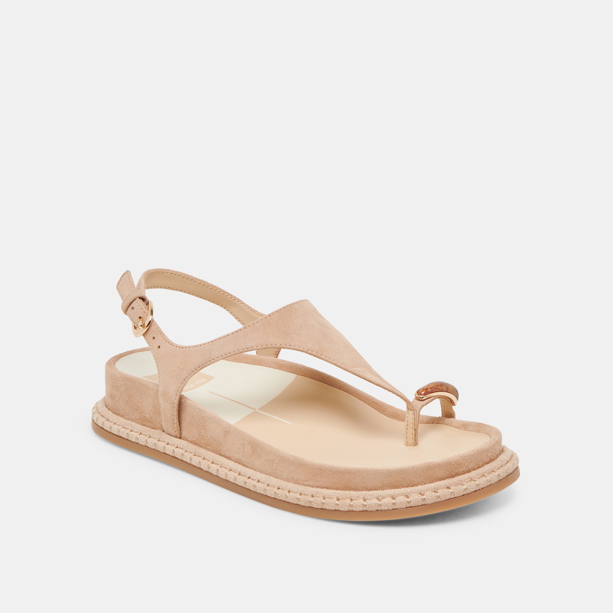 Stefan Gemstone Sandals for Women - Comfortable Bamboo Suede Summer Sandals with Decorative Stones | Perfect for Beach, Vacation, and Casual Outings