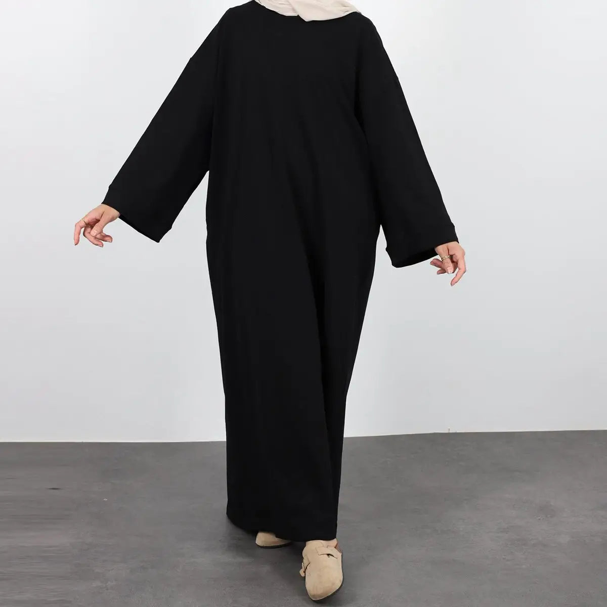 Elegant Solid Color Plain Abaya Dress for Women - Modest Muslim Prayer Dress - Perfect for Daily Wear, Prayer & Special Occasions