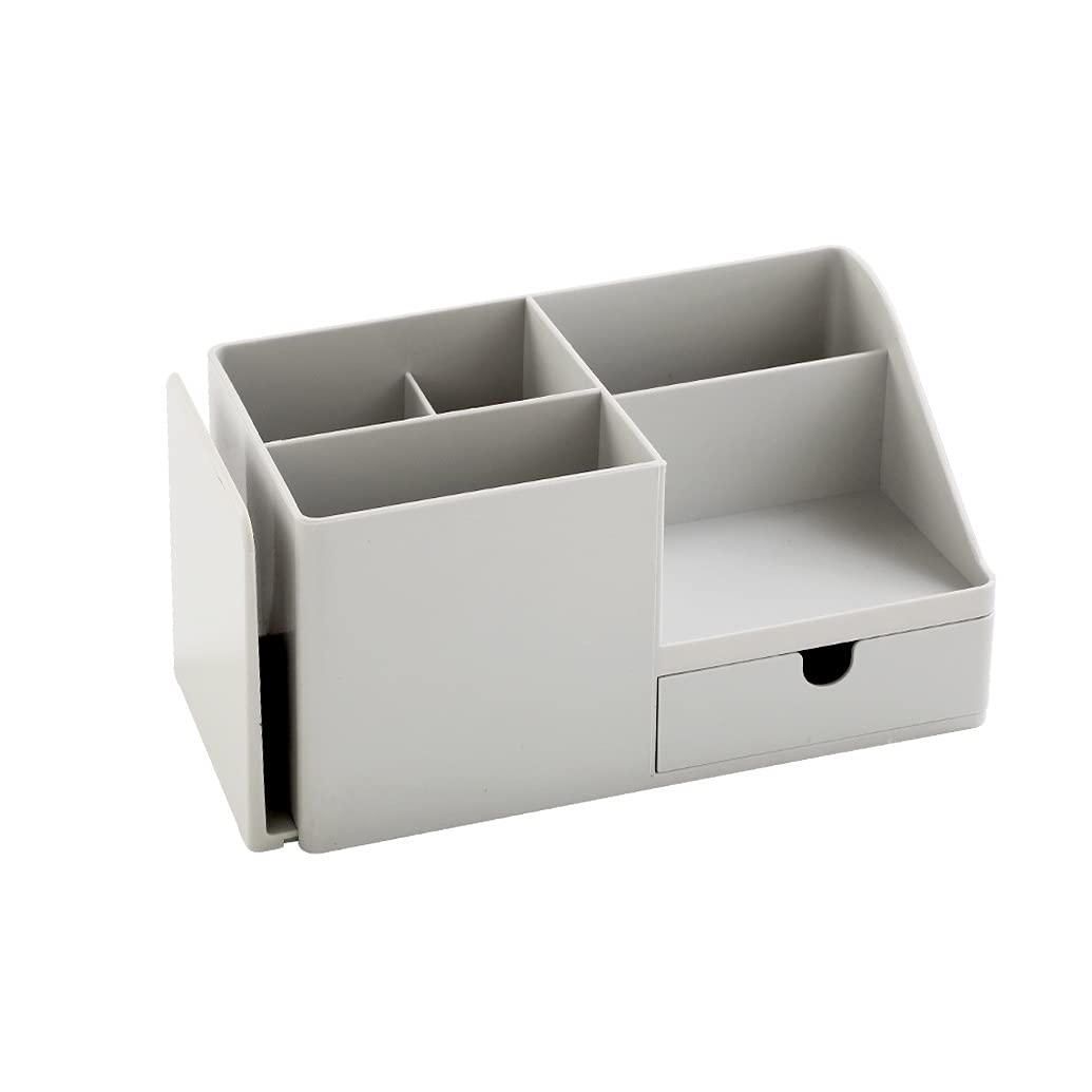 YFQHDD Creative ABS Desk Organizer - Grey Office Storage Pen Holder, Pencil & Stationery Box for School & Work Supplies | Perfect for Desk Organization & Workspace Decluttering