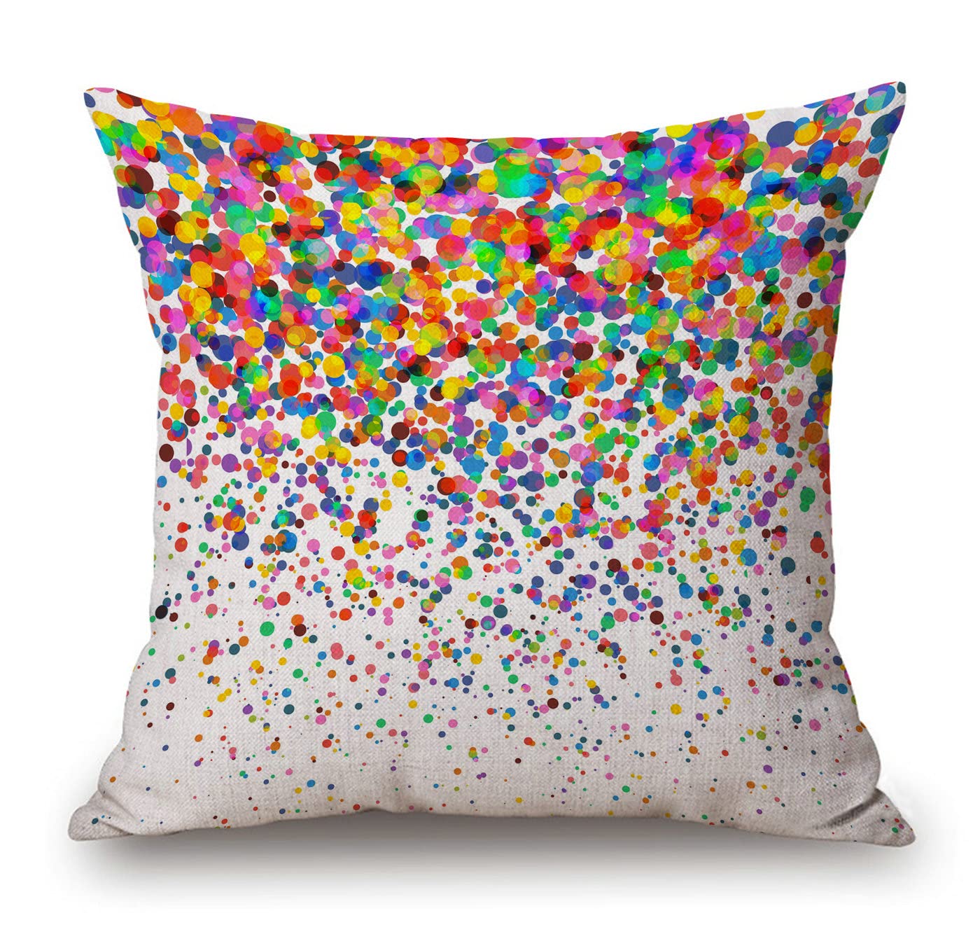 18x18 Inch Colorful Confetti Throw Pillow Cover - Wedding, Festival & Party Home Decor - Square Cushion Cover for Sofa, Bed, Couch - Perfect for Celebrations, Living Room & Bedroom Decor