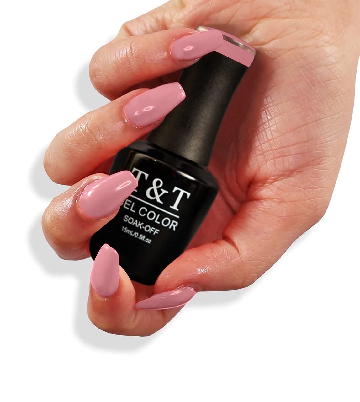 T&T Professional UV LED Gel Nail Polish Kit - 15ml Salon Quality Pink Nail Polish for Manicure & Nail Art | Perfect for Home DIY, Professional Salons & Gifts | Long Lasting Shine for Weddings, Parties & Special Occasions (TNT-GP041)