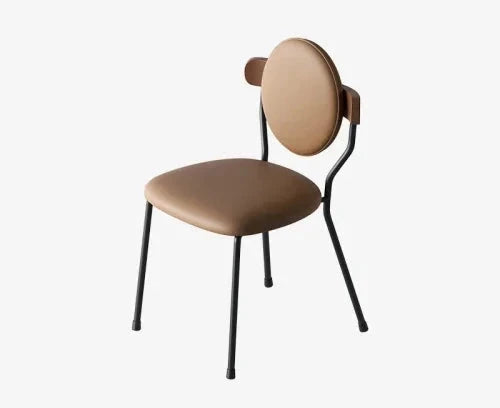 Minimalist Wrought Iron Accent Dining Chair - Modern Farmhouse Style Metal Side Chair for Kitchen, Dining Room, and Outdoor Patio Use