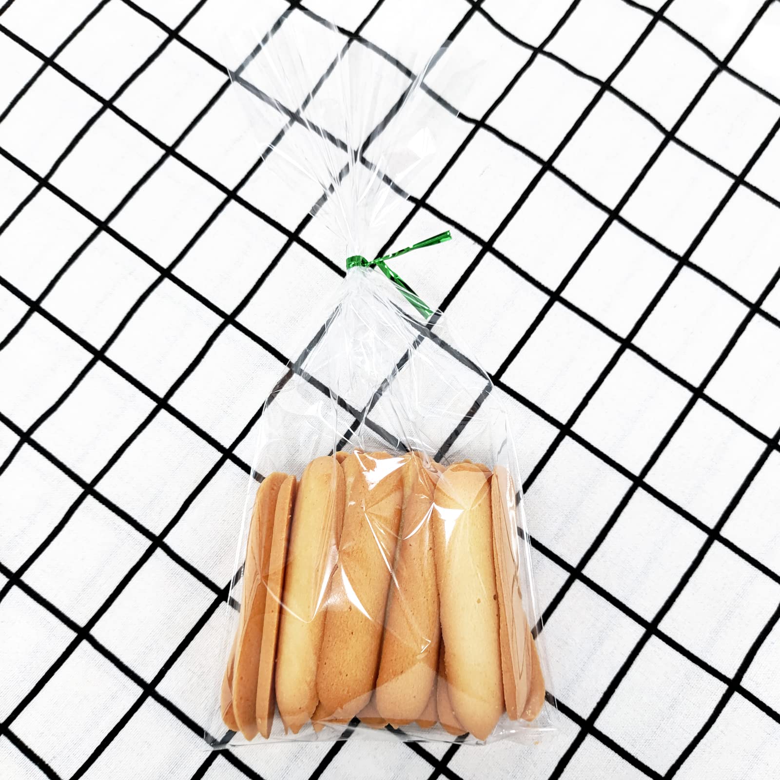 100PCS Clear Cellophane Bags 5x11 Inches with 4