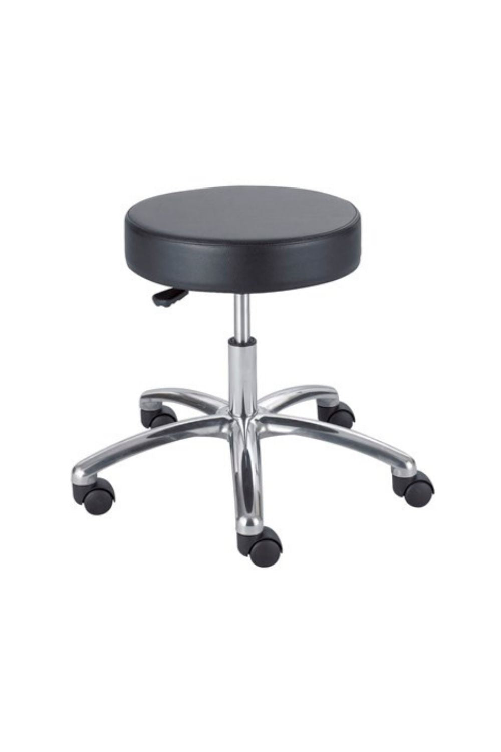 Safco 3431BL Black Pneumatic Adjustable Lab Stool - Ergonomic Seating for Laboratories, Clinics, and Workspaces